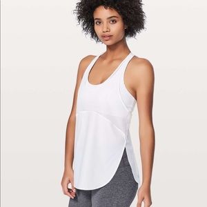 Lululemon off white/ light grey Twist Around tank